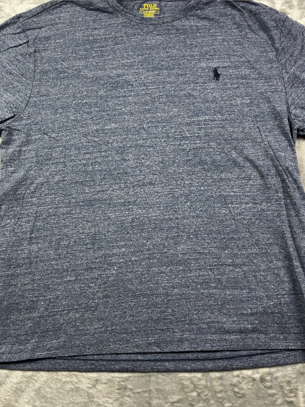 Polo Ralph Lauren Classic Fit T-Shirt Size Large Heather Navy Cotton Casual Pony
